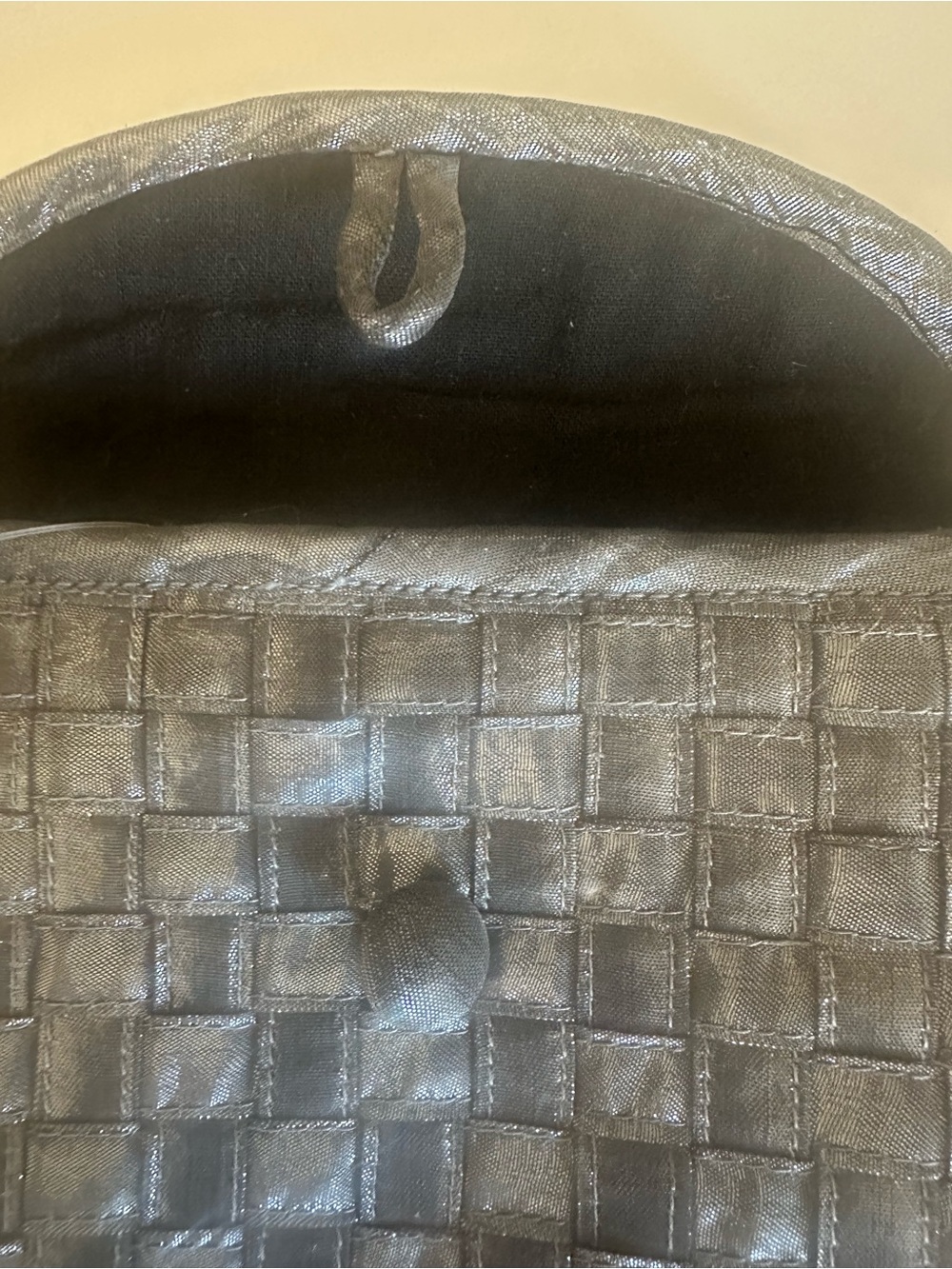 Silver Silk Crossbody Bag Basket Weave Rope Strap Tassle Evening Cocktail NWT - Picture 5 of 9